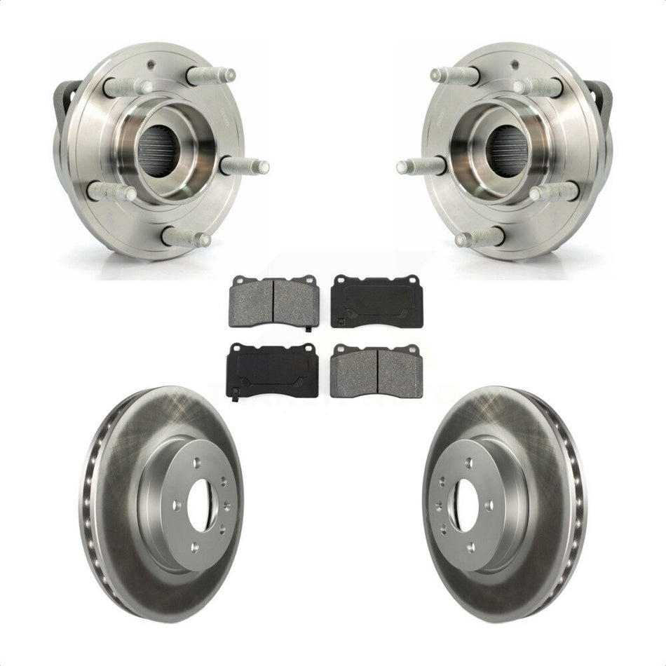 Front Hub Bearing Assembly With Coated Disc Brake Rotors And Semi-Metallic Pads Kit For Cadillac ATS 321mm Diameter Rotor KBB-104182