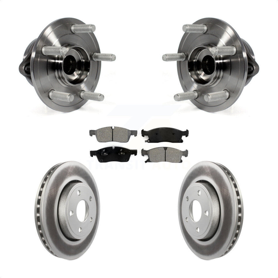 Front Hub Bearing Assembly With Coated Disc Brake Rotors And Semi-Metallic Pads Kit For Jeep Grand Cherokee Dodge Durango KBB-104183