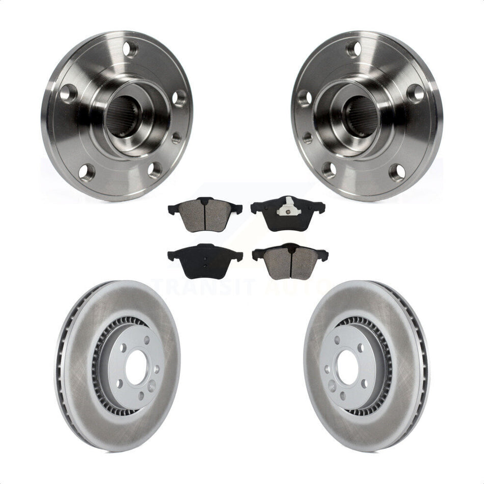 Front Hub Bearing Assembly With Coated Disc Brake Rotors And Semi-Metallic Pads Kit For Volvo S60 XC70 S80 V60 Cross Country V70 KBB-104190