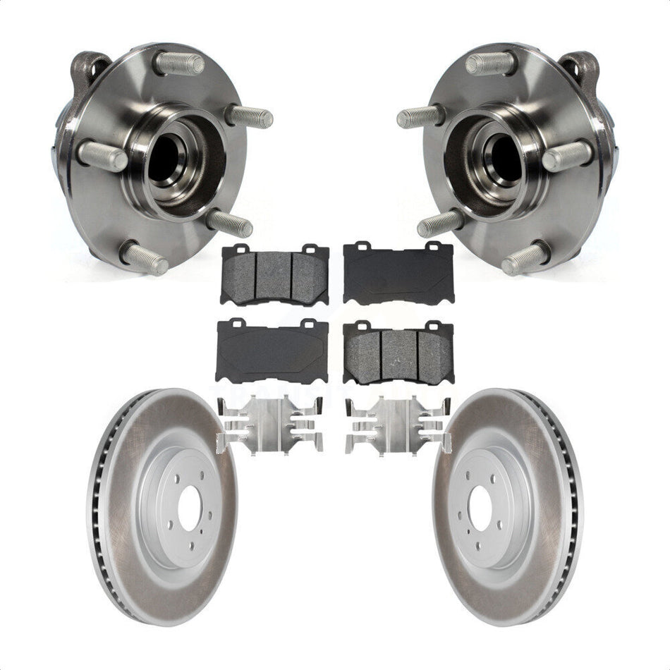 Front Hub Bearing Assembly With Coated Disc Brake Rotors And Semi-Metallic Pads Kit For INFINITI G37 Q50 Nissan 370Z Q60 M37 Q70 Q70L QX70 M56 Z KBB-104202