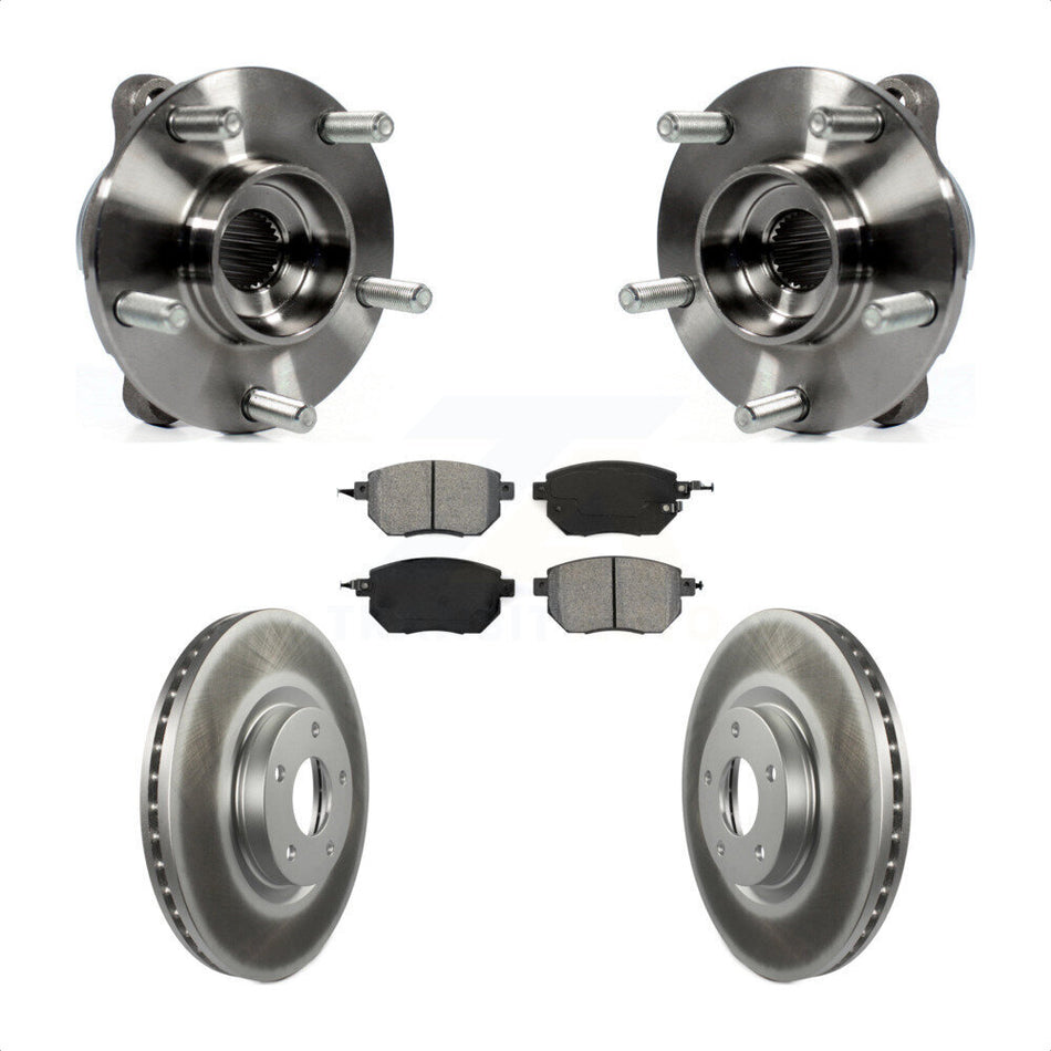 Front Hub Bearing Assembly Coated Disc Brake Rotors And Pads Kit For INFINITI FX35 FX45 KBB-104204