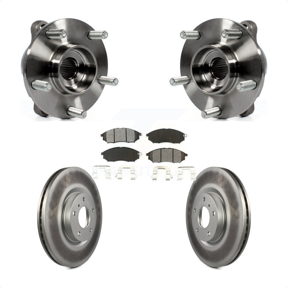 Front Hub Bearing Coated Brake Rotor Pad Kit For INFINITI G37 EX35 G35 QX50 QX70 M35 EX37 KBB-104205