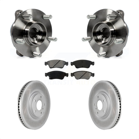 Front Hub Bearing Assembly Coated Disc Brake Rotors And Pads Kit For INFINITI G35 Q60 KBB-104207