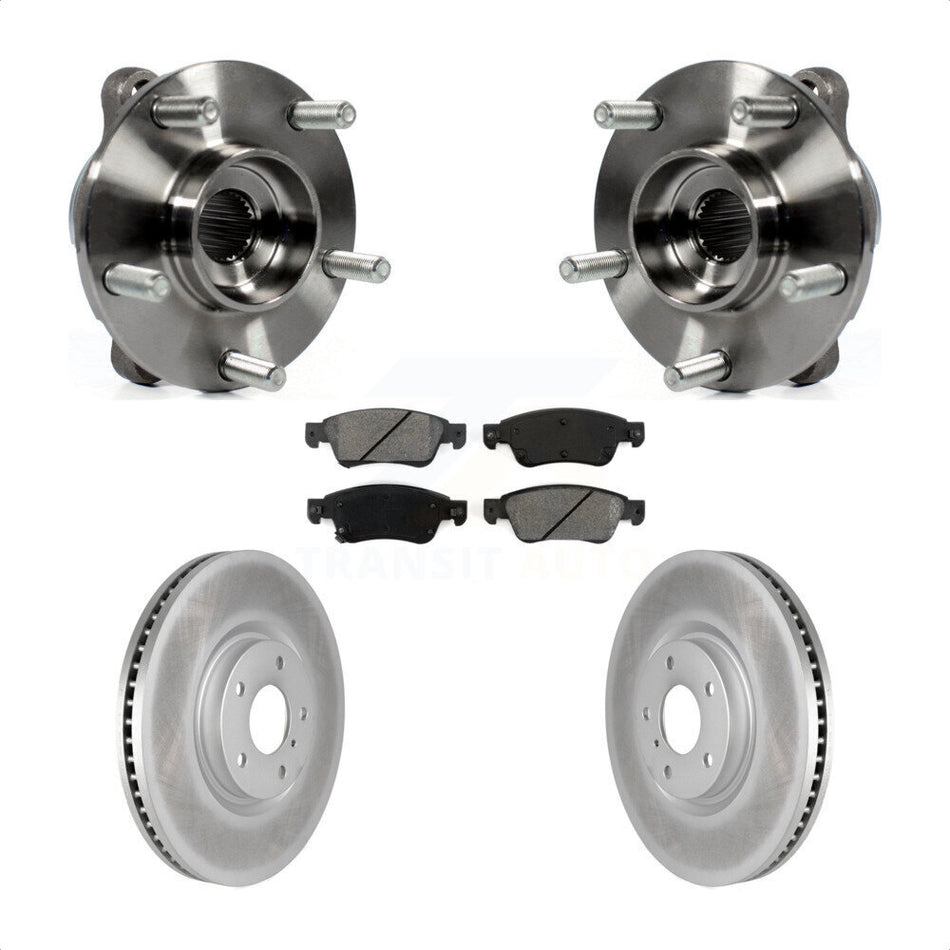 Front Hub Bearing Assembly Coated Disc Brake Rotors And Pads Kit For INFINITI G35 Q60 KBB-104207