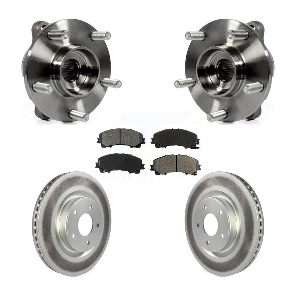 Front Hub Bearing Assembly Coated Disc Brake Rotor Pads Kit For INFINITI Q50 QX50 Q60 AWD KBB-104209