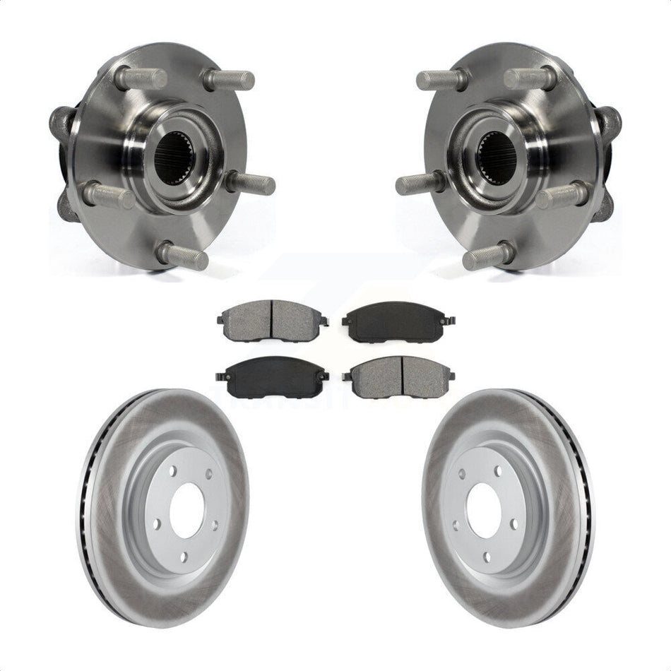 Front Hub Bearing Assembly With Coated Disc Brake Rotors And Semi-Metallic Pads Kit For Nissan Juke KBB-104211