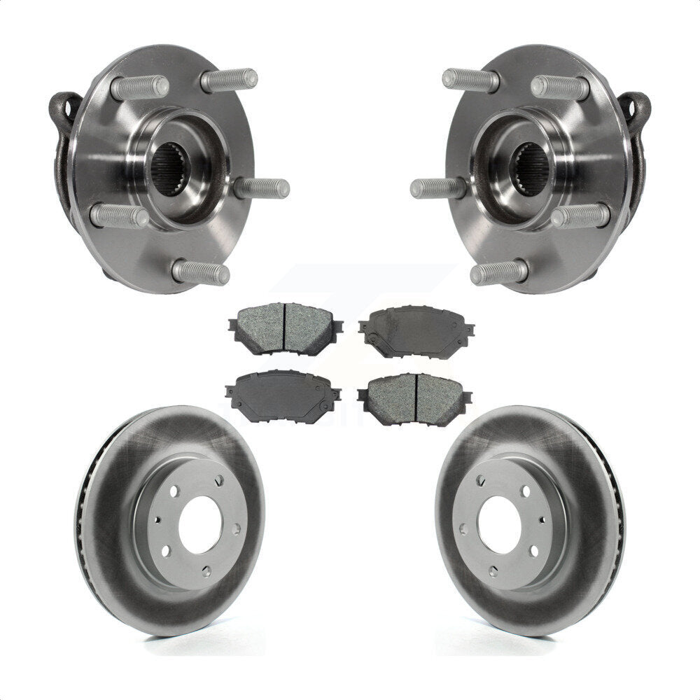 Front Hub Bearing Assembly Coated Disc Brake Rotors And Pads Kit For Mazda 3 Sport KBB-104229