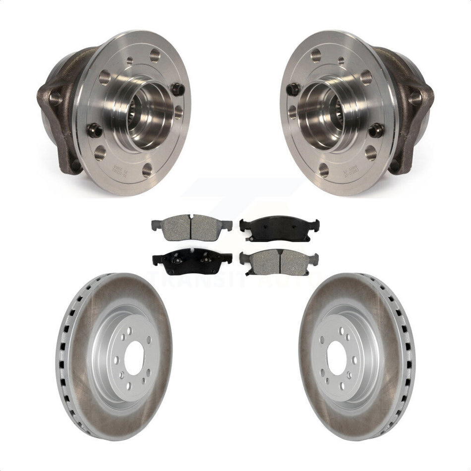 Front Hub Bearing Assembly With Coated Disc Brake Rotors And Semi-Metallic Pads Kit For Mercedes-Benz ML350 GLE350 ML250 GLE300d KBB-104232