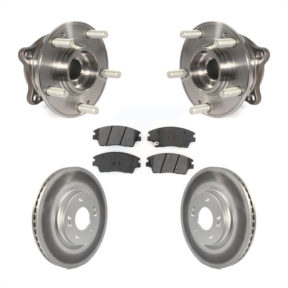 Front Hub Bearing Assembly With Coated Disc Brake Rotors And Semi-Metallic Pads Kit For Hyundai Tucson Kia Sportage KBB-104247