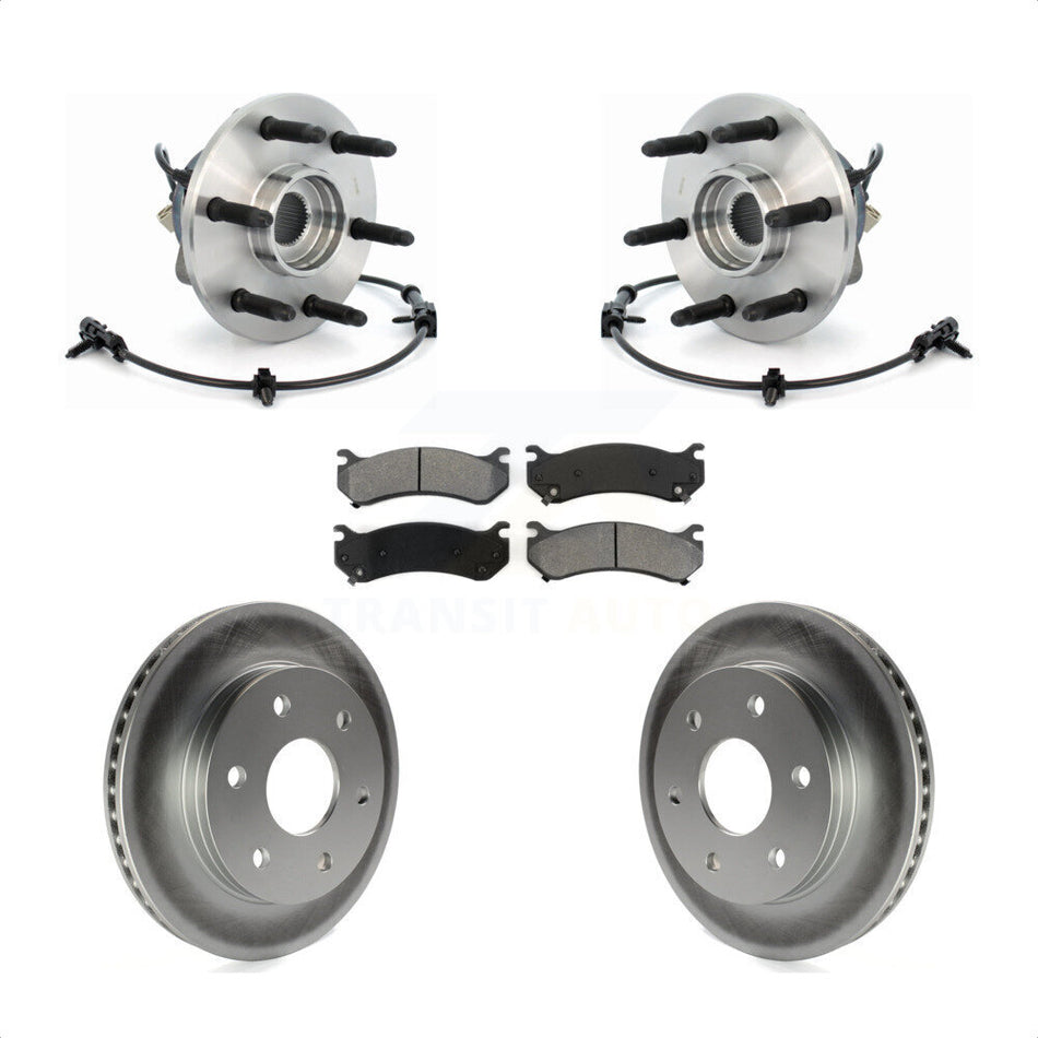 Front Hub Bearing Coated Brake Rotor & Pad Kit For Chevrolet Silverado 1500 GMC Tahoe Sierra Suburban Yukon Avalanche XL Cadillac Escalade Express 2500 Classic ESV EXT Savana KBB-104267