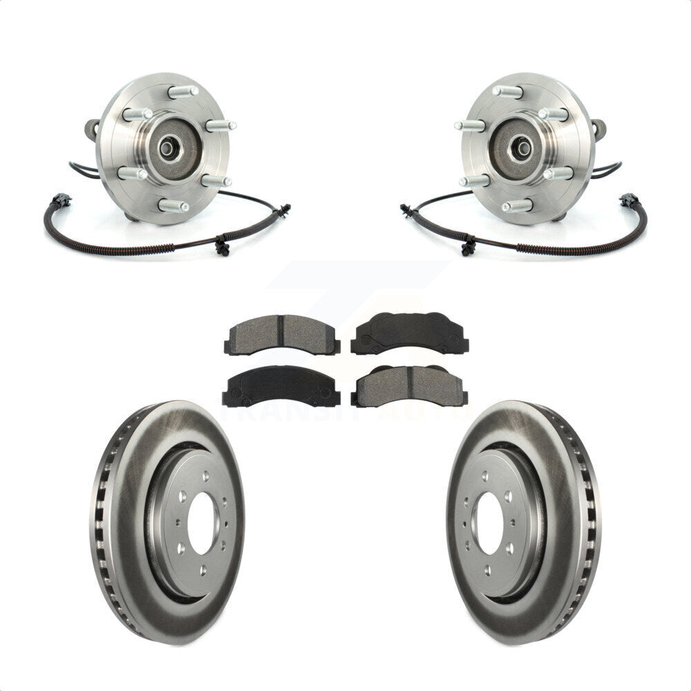 Front Hub Bearing Coated Brake Rotor Pads Kit For Ford F-150 Expedition Lincoln Navigator KBB-104363