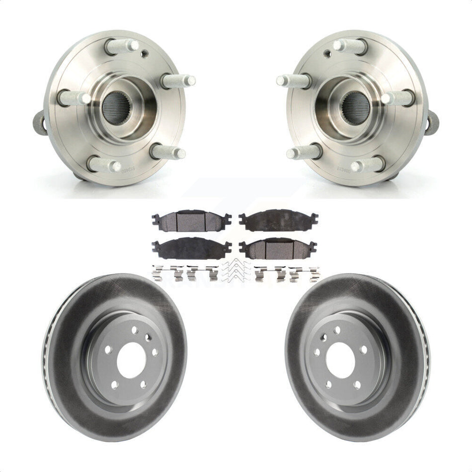 Front Hub Bearing Assembly With Coated Disc Brake Rotors And Ceramic Pads Kit For Ford Explorer KBB-104412