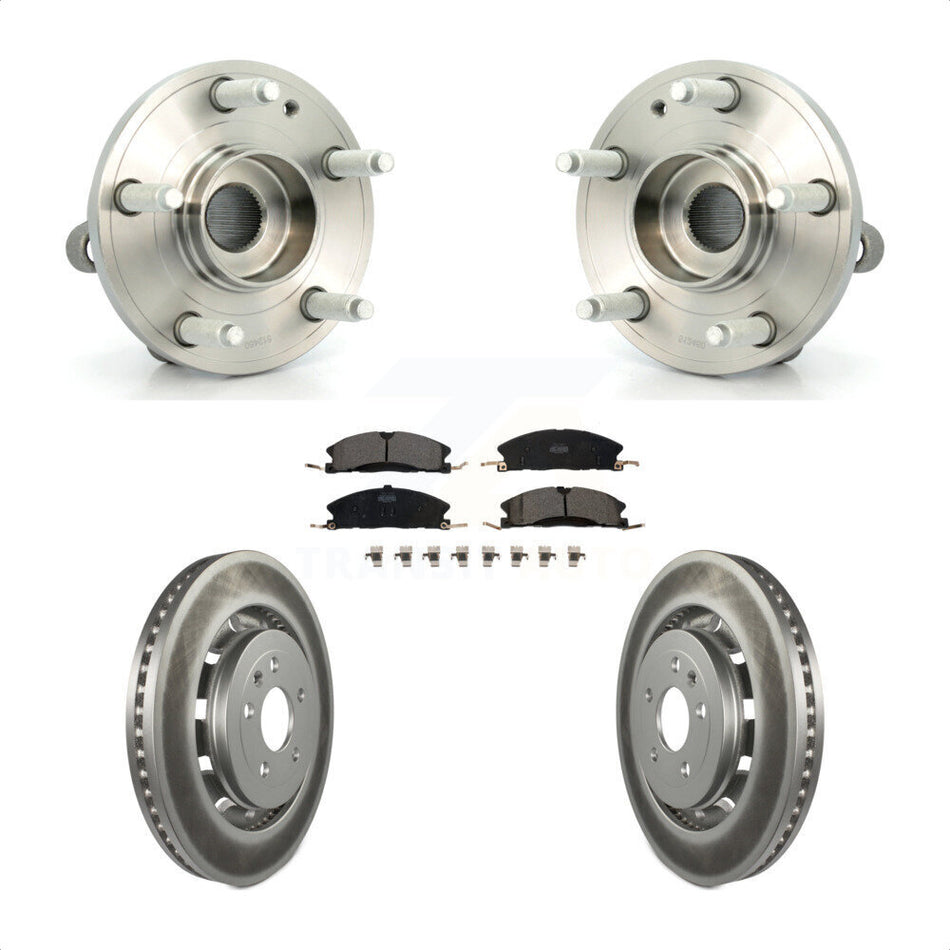 Front Hub Bearing Assembly With Coated Disc Brake Rotors And Ceramic Pads Kit For Ford Explorer Police Interceptor Utility KBB-104414
