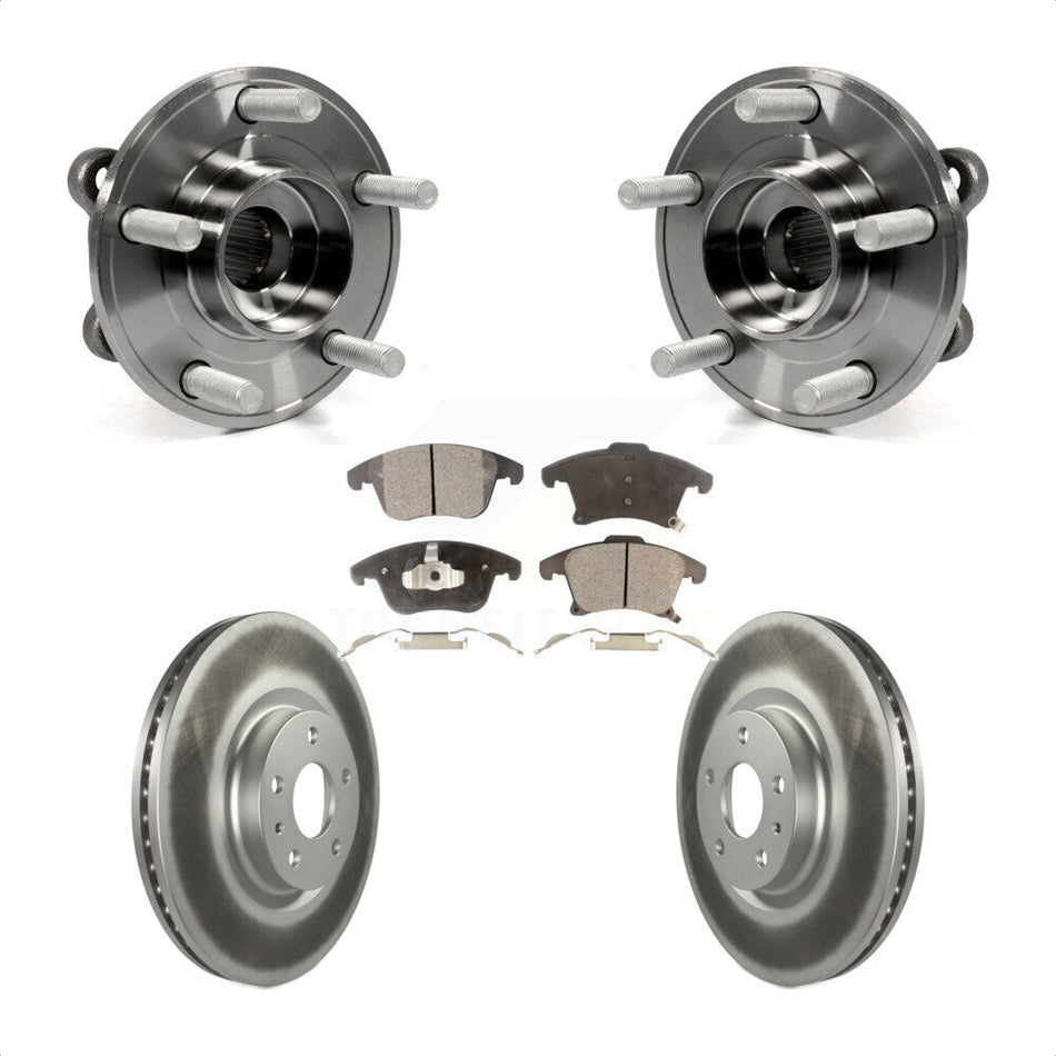 Front Hub Bearing Assembly With Coated Disc Brake Rotors And Ceramic Pads Kit For Ford Fusion Lincoln MKZ KBB-104416