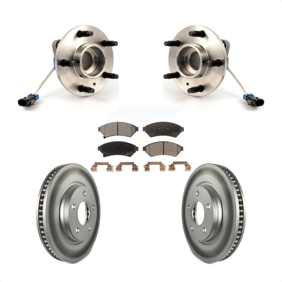 Front Hub Bearing Assembly With Coated Disc Brake Rotors And Ceramic Pads Kit For Pontiac Grand Prix Buick LaCrosse Chevrolet Uplander Montana Terraza Allure KBB-104444