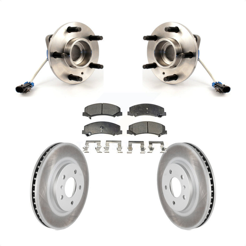 Front Hub Bearing Assembly With Coated Disc Brake Rotors And Ceramic Pads Kit For Chevrolet Impala Buick Lucerne Limited Monte Carlo KBB-104448
