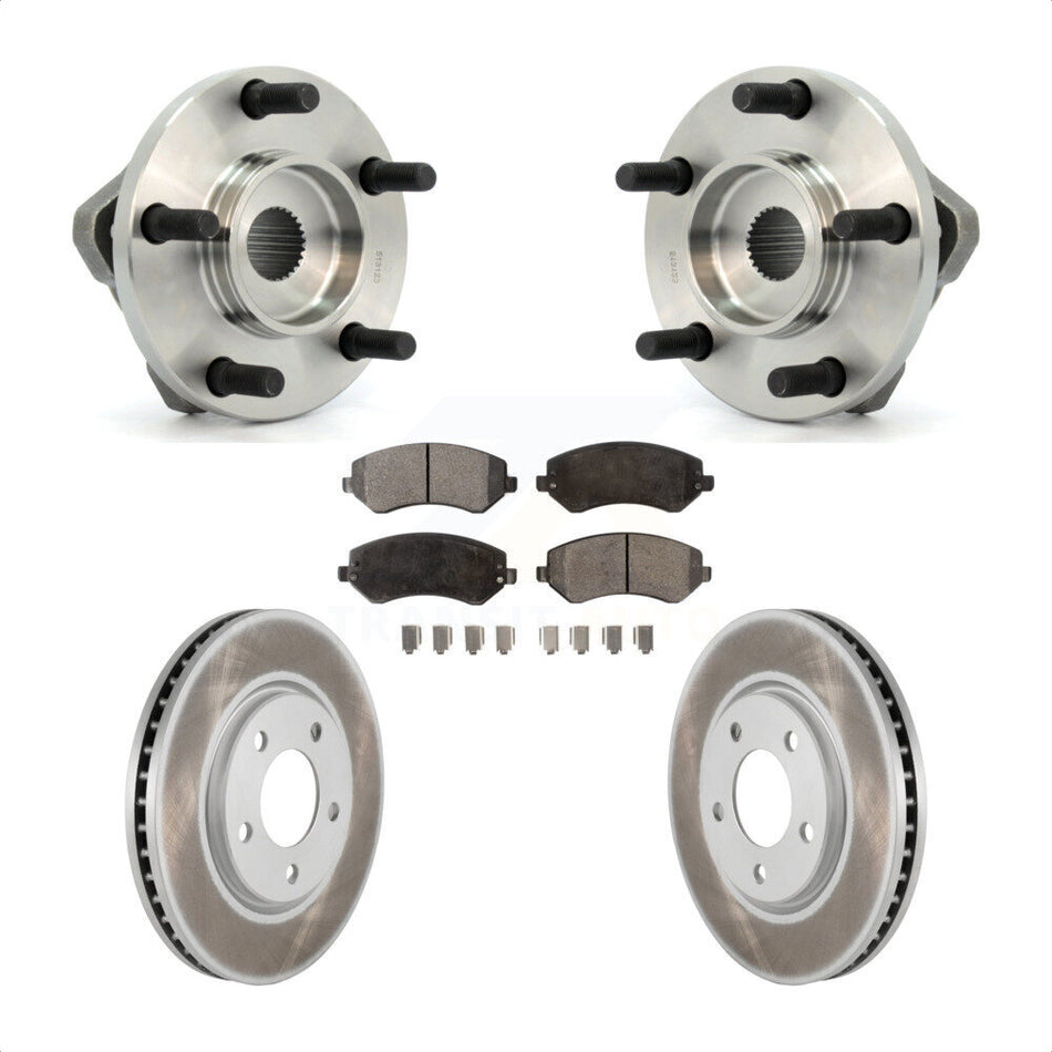 Front Hub Bearing Assembly With Coated Disc Brake Rotors And Ceramic Pads Kit For Dodge Grand Caravan Chrysler Voyager KBB-104452