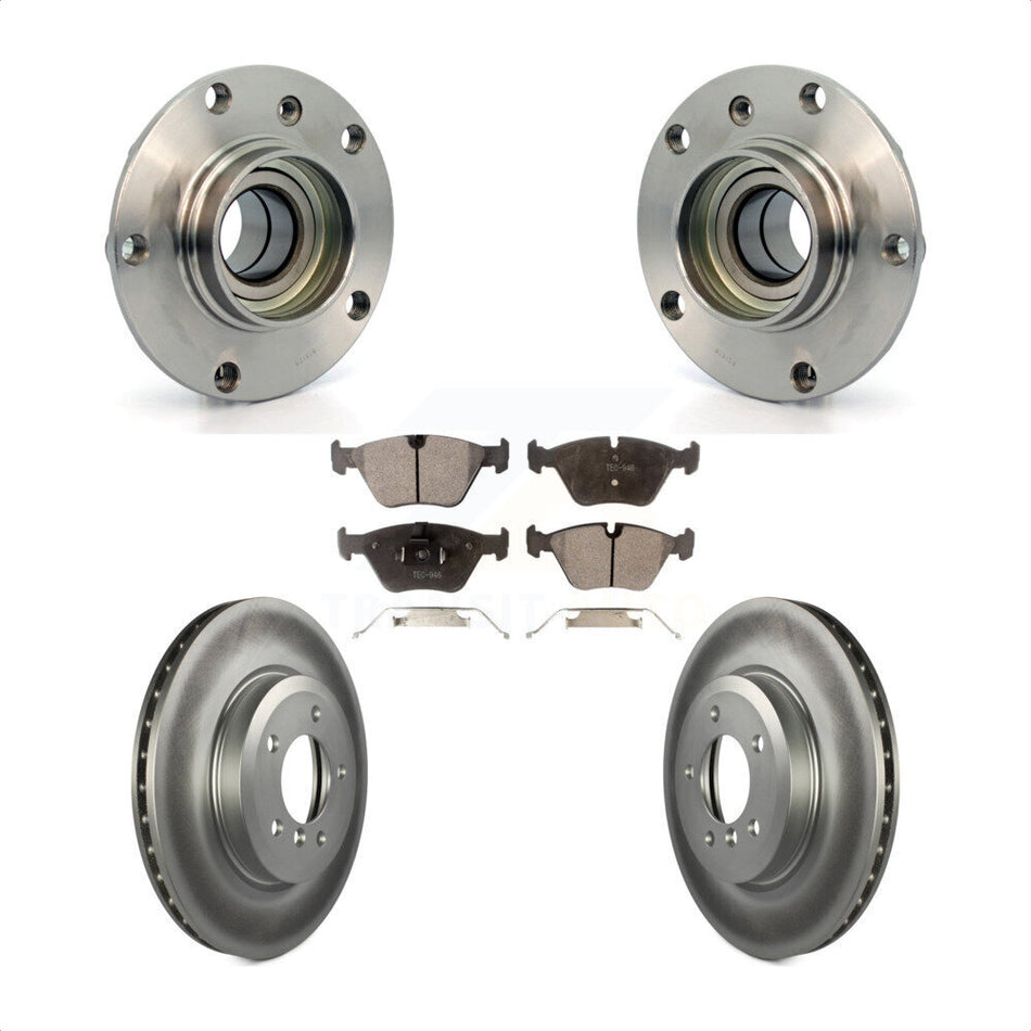Front Hub Bearing Assembly With Coated Disc Brake Rotors And Ceramic Pads Kit For BMW 330Ci 330i Z4 KBB-104457