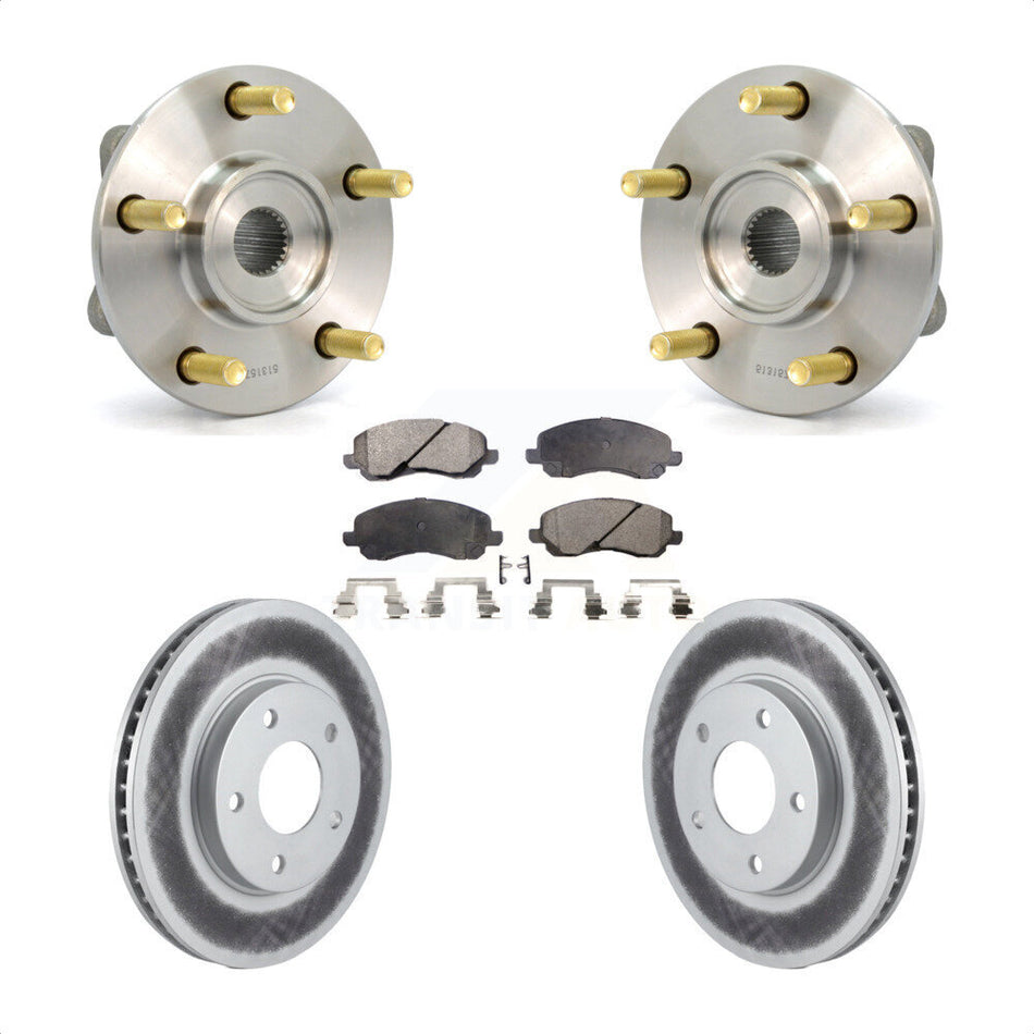 Front Hub Bearing Assembly With Coated Disc Brake Rotors And Ceramic Pads Kit For Mitsubishi Chrysler Sebring Galant Dodge Stratus Eclipse KBB-104462