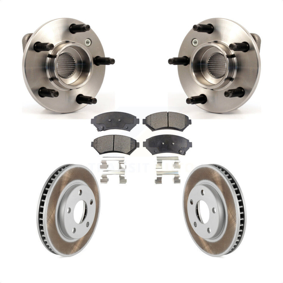 Front Hub Bearing Assembly With Coated Disc Brake Rotors And Ceramic Pads Kit For Buick Century Chevrolet Venture Pontiac Montana Regal Grand Prix KBB-104467