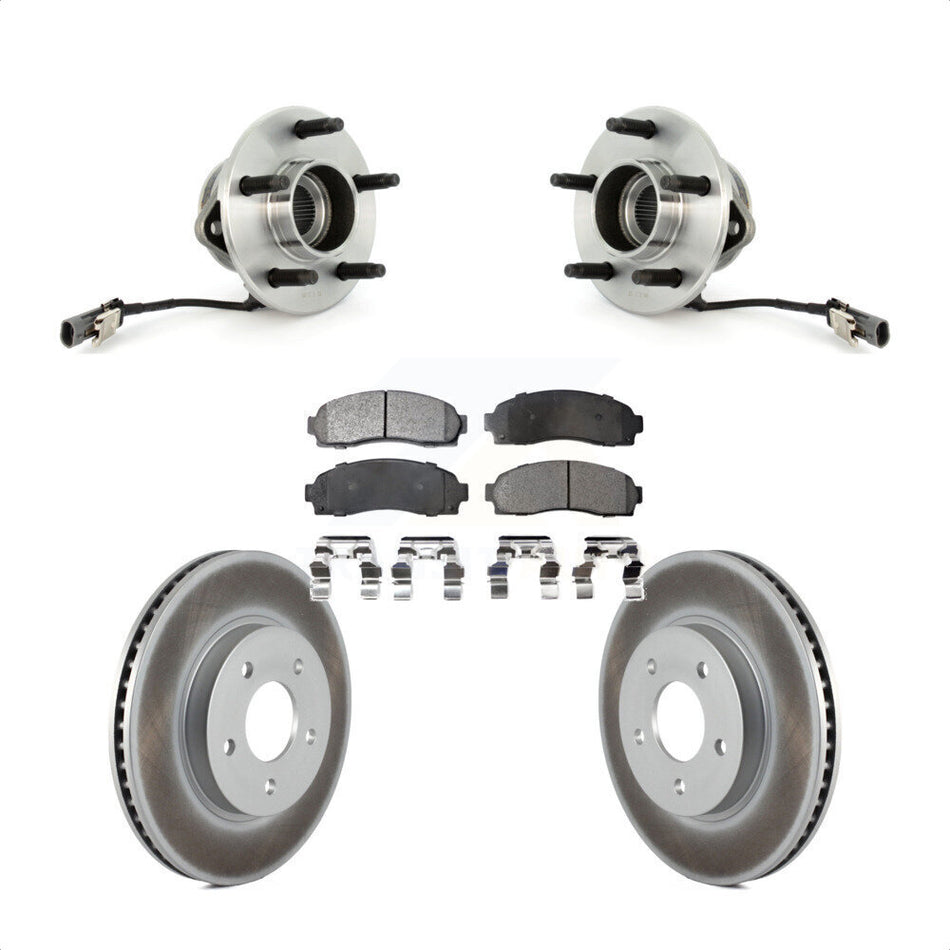 Front Hub Bearing Assembly With Coated Disc Brake Rotors And Ceramic Pads Kit For Saturn Vue Chevrolet Equinox Pontiac Torrent KBB-104478
