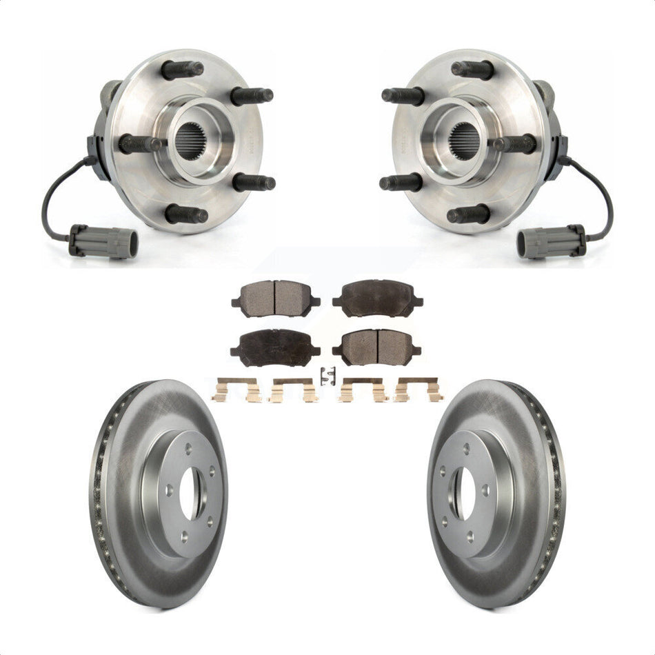Front Hub Bearing Assembly With Coated Disc Brake Rotors And Ceramic Pads Kit For Chevrolet Cobalt Pontiac G5 KBB-104501