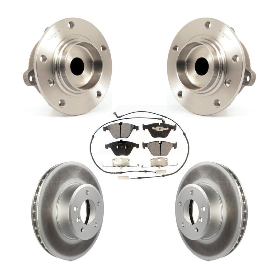 Front Hub Bearing Assembly With Coated Disc Brake Rotors And Ceramic Pads Kit For BMW 530i 528i 525i KBB-104503