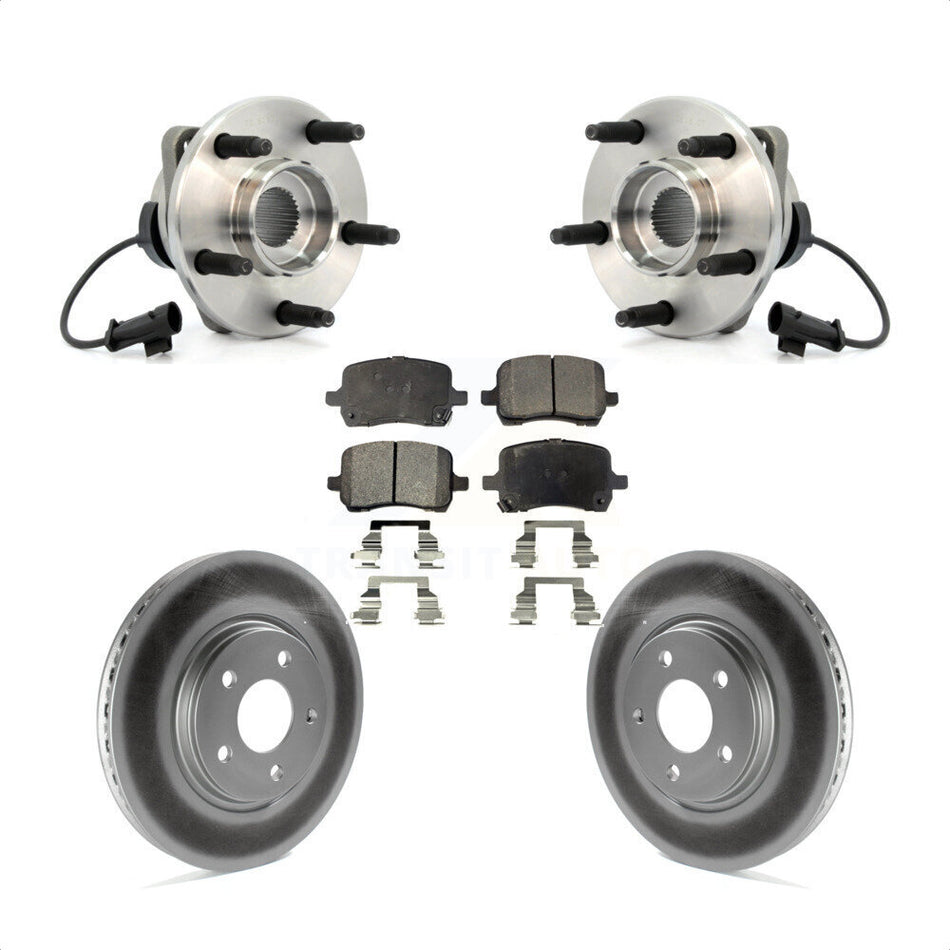 Front Hub Bearing Assembly With Coated Disc Brake Rotors And Ceramic Pads Kit For Chevrolet Malibu HHR Pontiac G6 KBB-104507