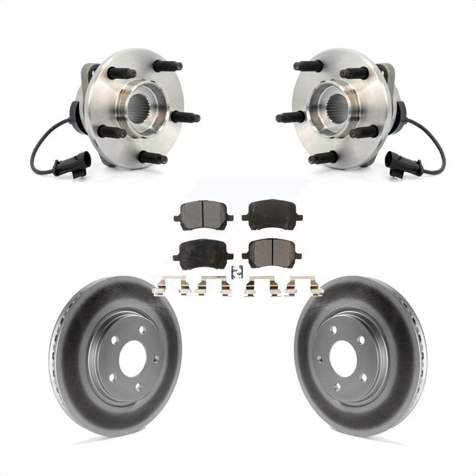 Front Hub Bearing Assembly With Coated Disc Brake Rotors And Ceramic Pads Kit For Chevrolet Malibu Pontiac G6 Saturn Aura KBB-104508