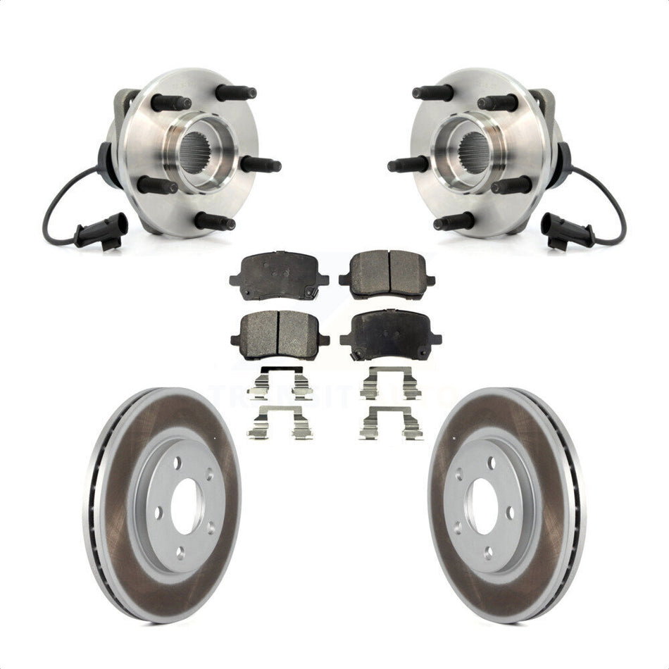 Front Hub Bearing Assembly With Coated Disc Brake Rotors And Ceramic Pads Kit For Chevrolet Malibu KBB-104509