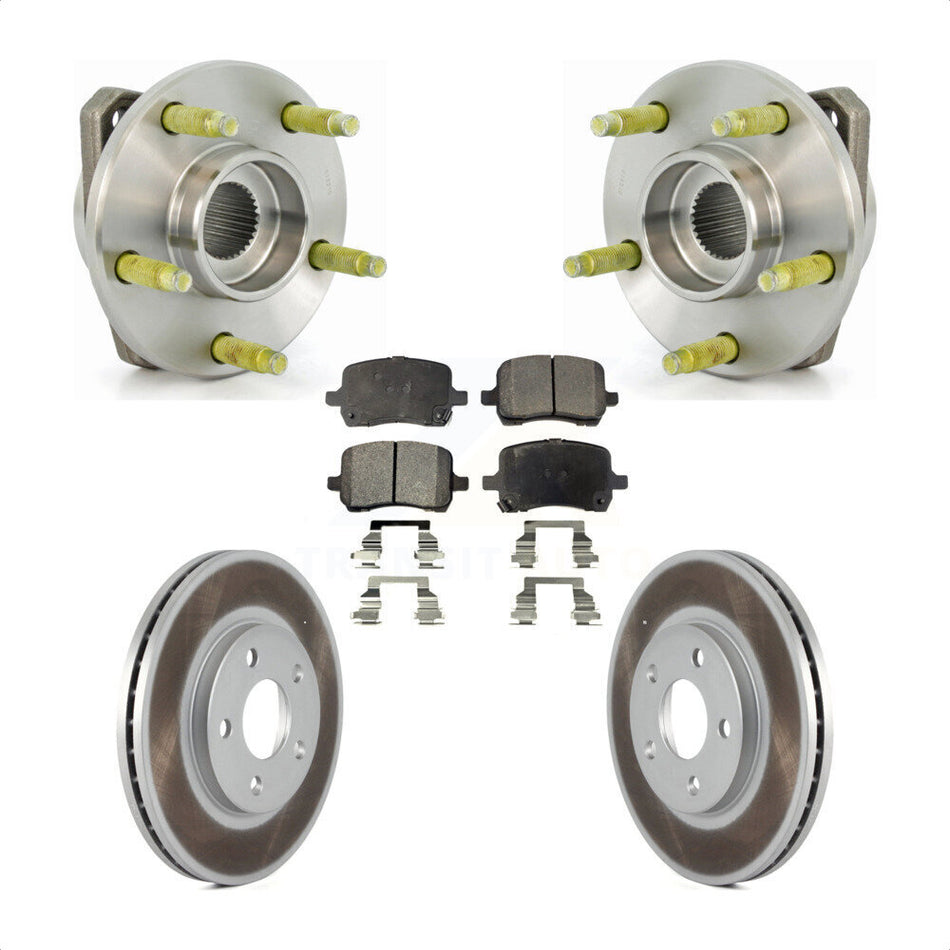 Front Hub Bearing Assembly With Coated Disc Brake Rotors And Ceramic Pads Kit For Chevrolet Malibu KBB-104513