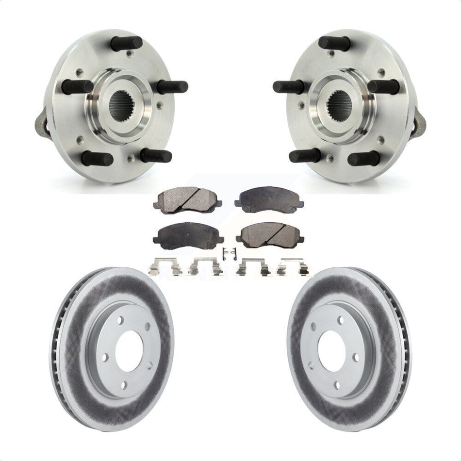 Front Hub Bearing Assembly With Coated Disc Brake Rotors And Ceramic Pads Kit For Mitsubishi Galant KBB-104515