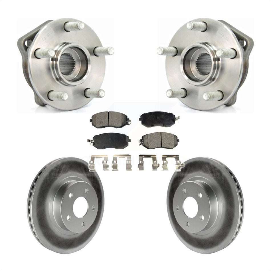 Front Hub Bearing Assembly With Coated Disc Brake Rotors And Ceramic Pads Kit For Subaru Impreza KBB-104518