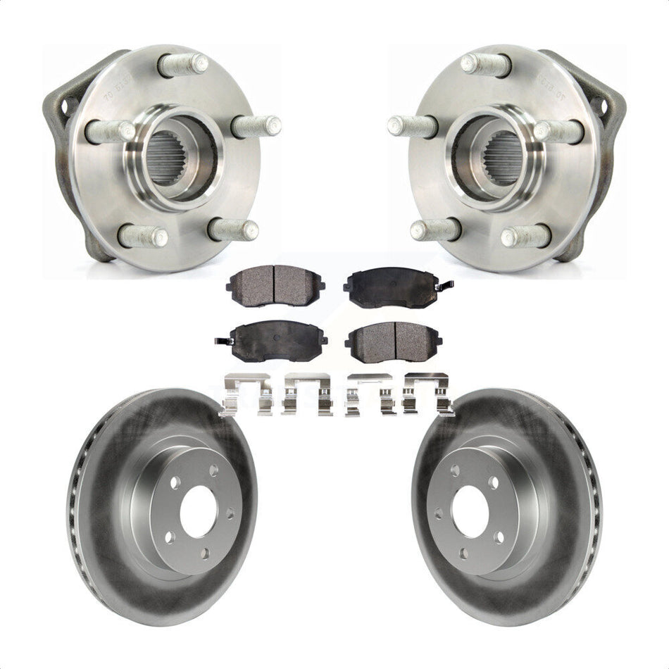Front Hub Bearing Assembly With Coated Disc Brake Rotors And Ceramic Pads Kit For Subaru Impreza Legacy KBB-104519