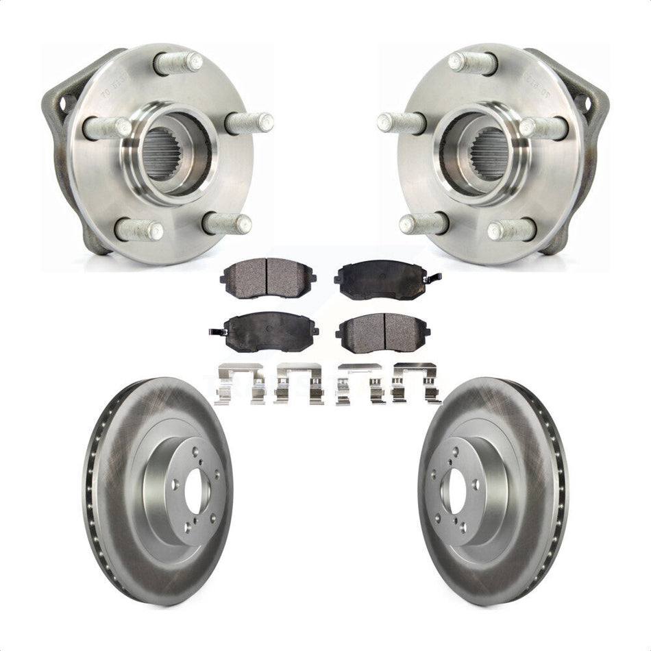 Front Hub Bearing Assembly With Coated Disc Brake Rotors And Ceramic Pads Kit For 2005-2005 Subaru Outback Legacy KBB-104522