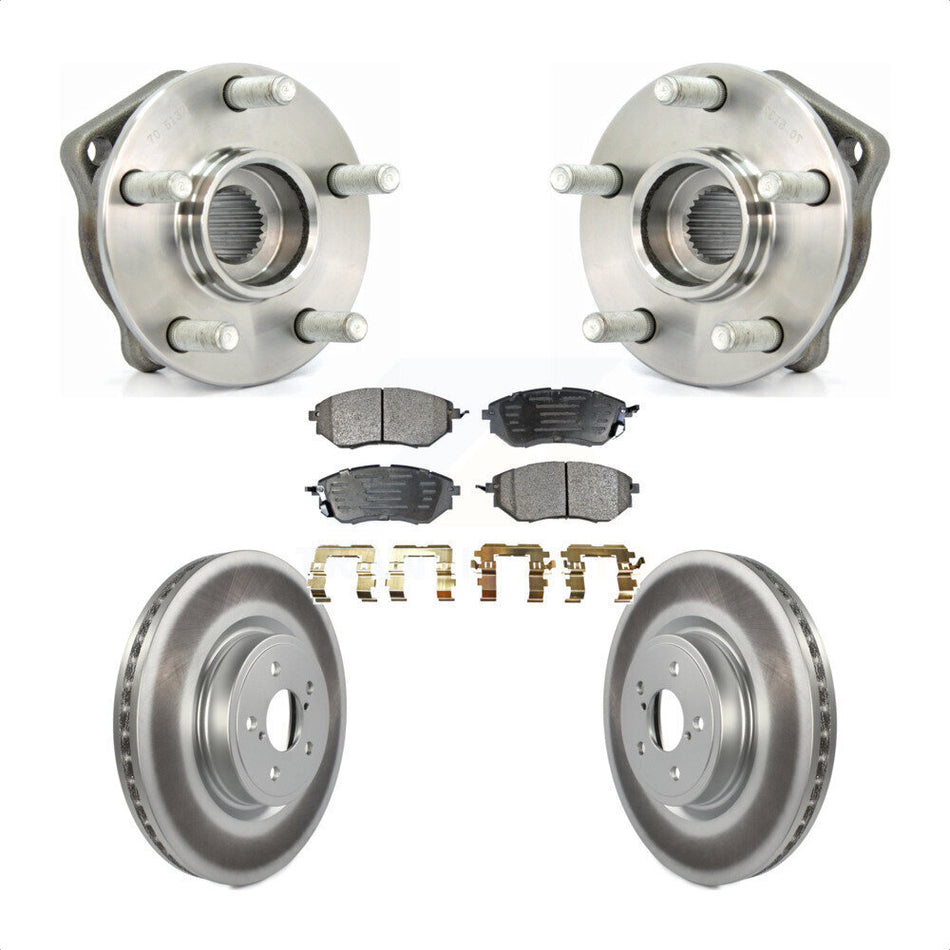Front Hub Bearing Assembly With Coated Disc Brake Rotors And Ceramic Pads Kit For Subaru Outback Legacy Forester KBB-104524