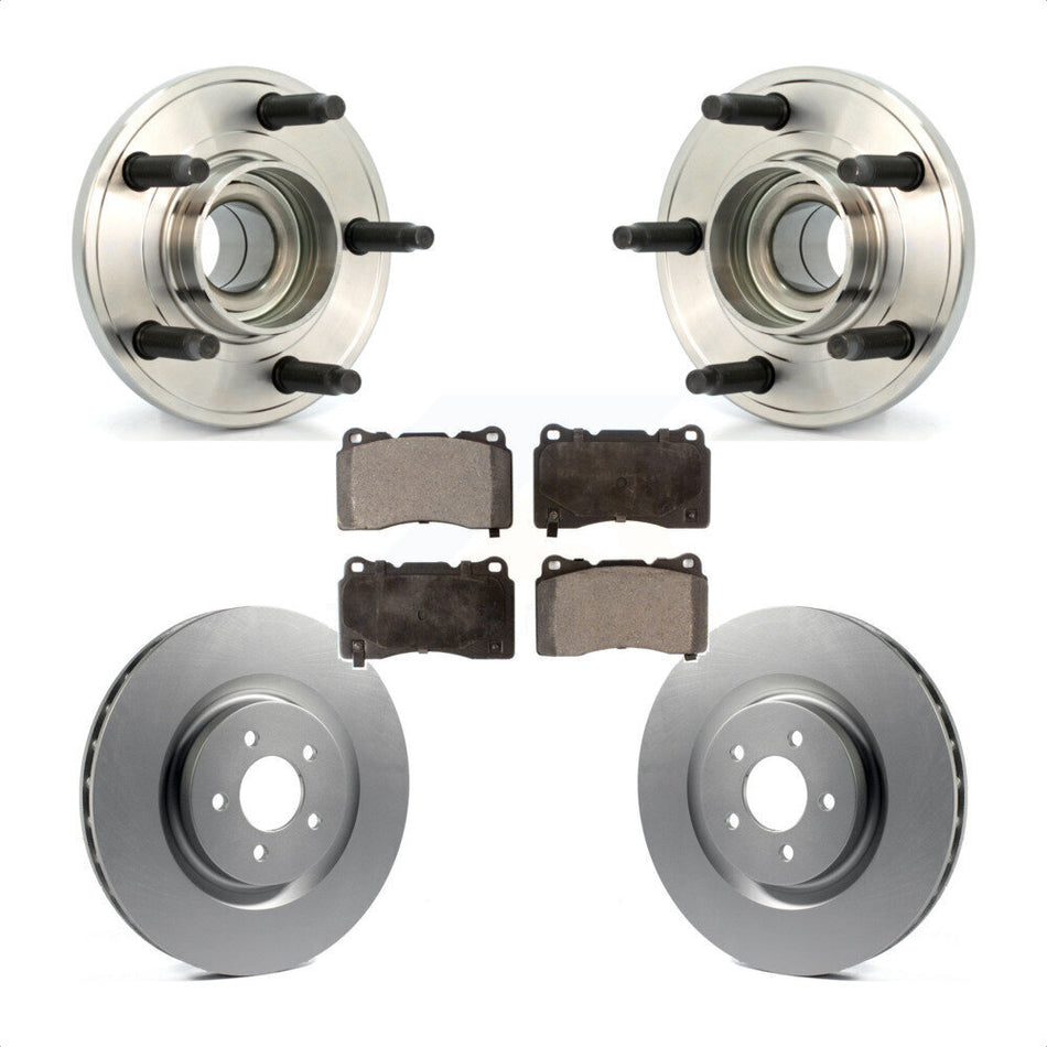 Front Hub Bearing Assembly With Coated Disc Brake Rotors And Ceramic Pads Kit For Ford Mustang KBB-104529