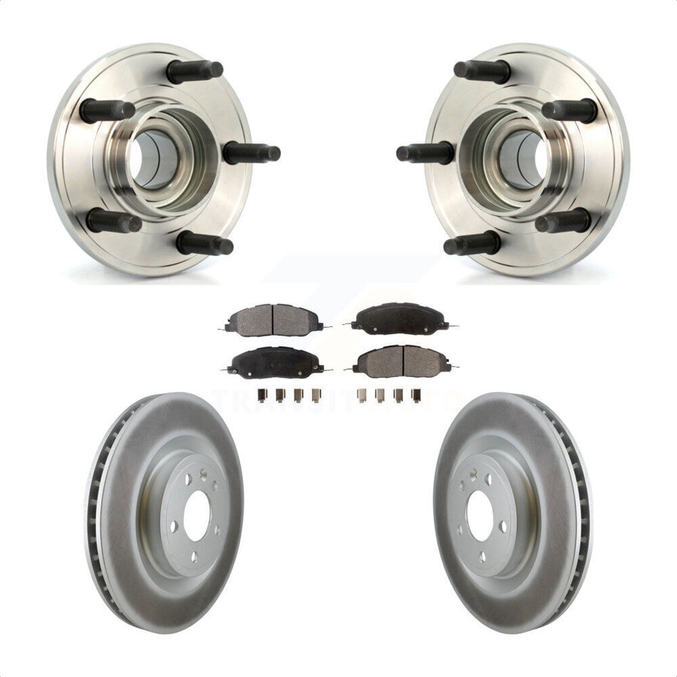 Front Hub Bearing Assembly With Coated Disc Brake Rotors And Ceramic Pads Kit For Ford Mustang KBB-104530
