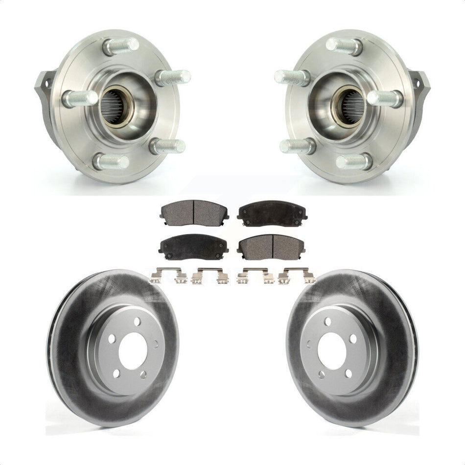 Front Hub Bearing Assembly With Coated Disc Brake Rotors And Ceramic Pads Kit For Dodge Charger Chrysler 300 Magnum KBB-104537