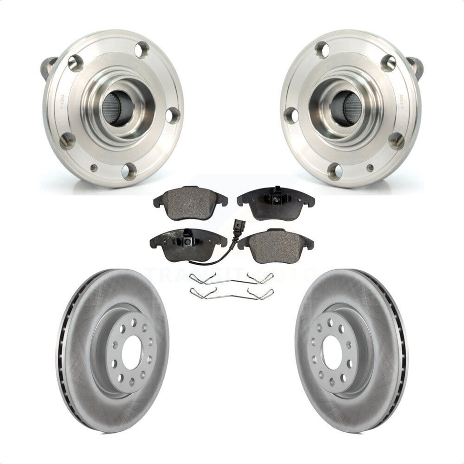 Front Hub Bearing Assembly With Coated Disc Brake Rotors And Ceramic Pads Kit For Volkswagen Passat Tiguan Audi Q3 Quattro Limited KBB-104553