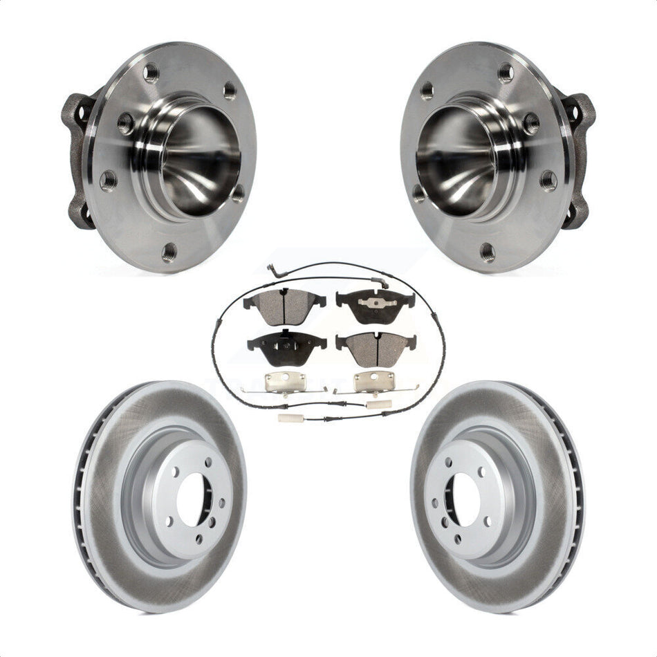Front Hub Bearing Assembly With Coated Disc Brake Rotors And Ceramic Pads Kit For BMW 335i 335d 335is KBB-104563