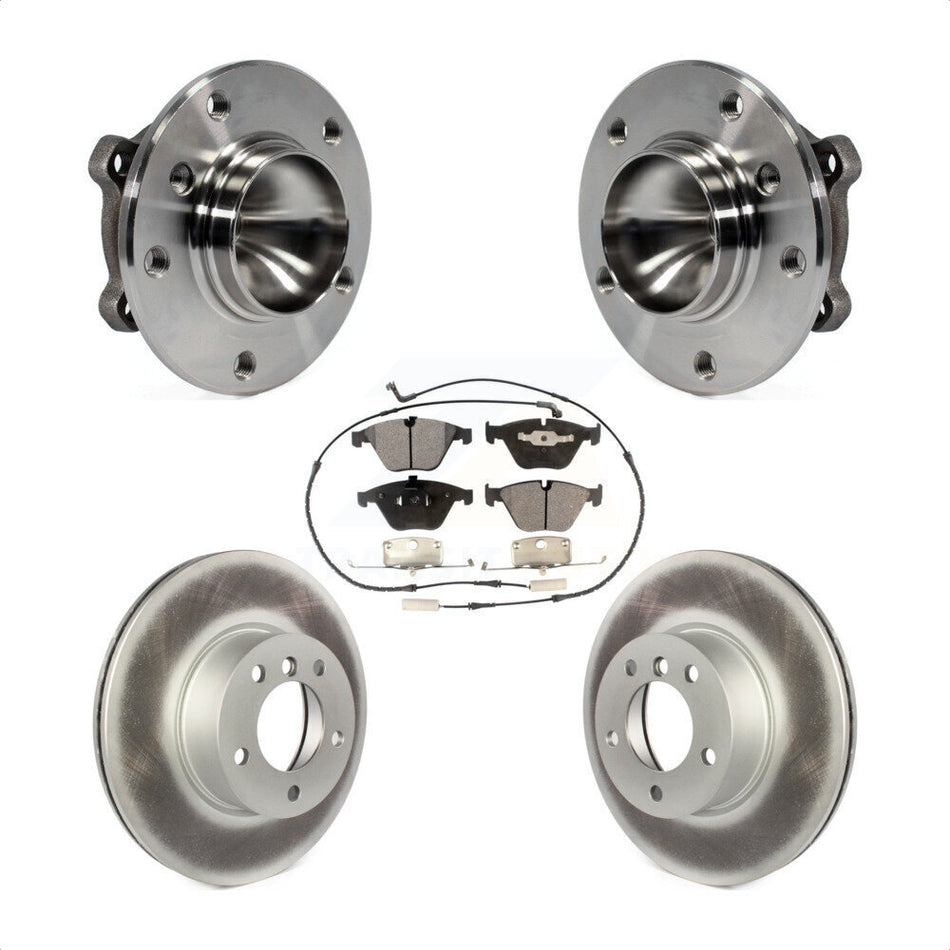 Front Hub Bearing Assembly With Coated Disc Brake Rotors And Ceramic Pads Kit For BMW 328i X1 323i KBB-104565