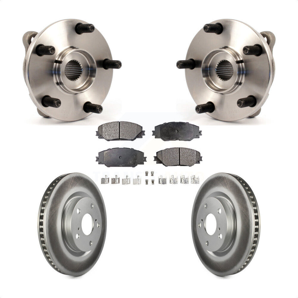 Front Hub Bearing Assembly With Coated Disc Brake Rotors And Ceramic Pads Kit For Toyota RAV4 Scion tC Corolla iM KBB-104571