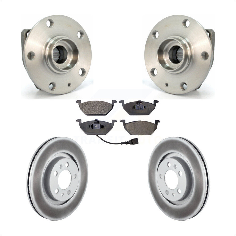 Front Hub Bearing Assembly With Coated Disc Brake Rotors And Ceramic Pads Kit For Volkswagen Golf City KBB-104576
