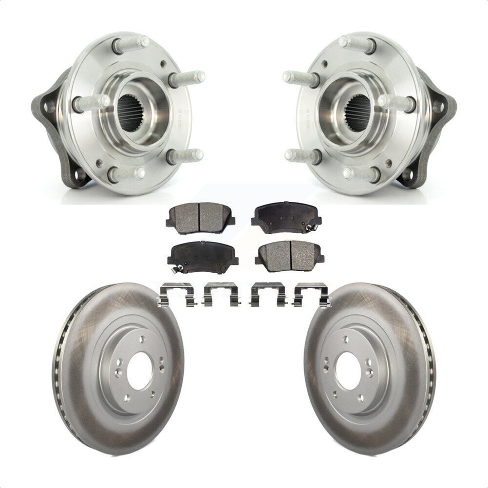 Front Hub Bearing Assembly With Coated Disc Brake Rotors And Ceramic Pads Kit For Kia Sorento Hyundai Santa Fe Sport KBB-104592
