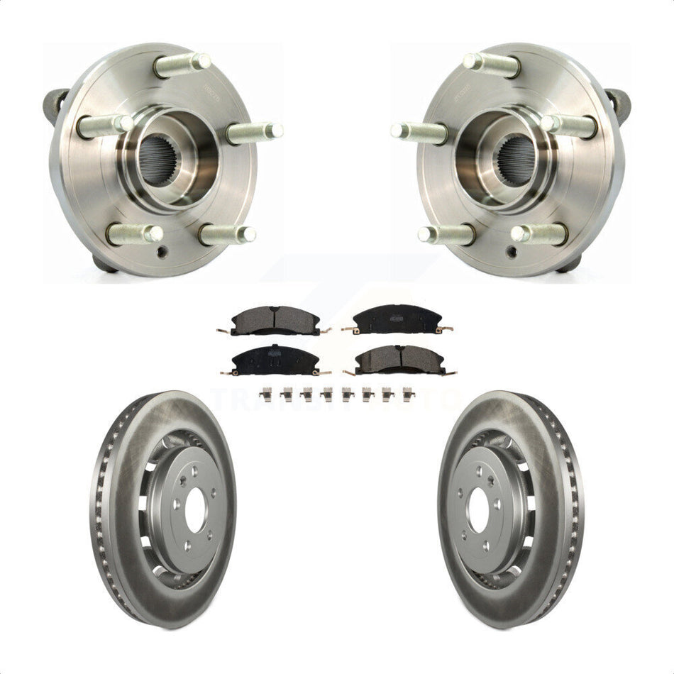 Front Hub Bearing Assembly With Coated Disc Brake Rotors And Ceramic Pads Kit For Ford Flex Taurus Lincoln MKS MKT KBB-104610