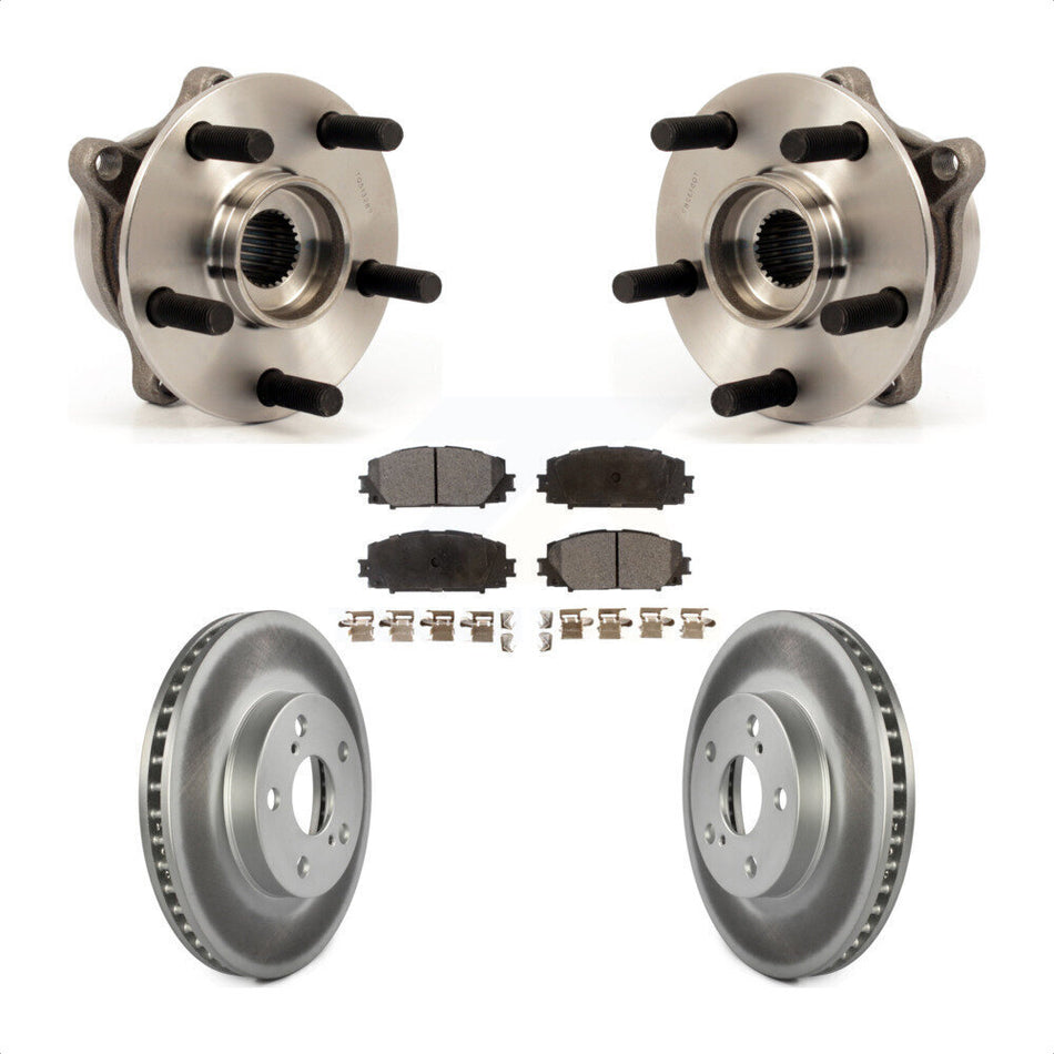 Front Hub Bearing Assembly With Coated Disc Brake Rotors And Ceramic Pads Kit For Toyota Prius Lexus CT200h Plug-In KBB-104627