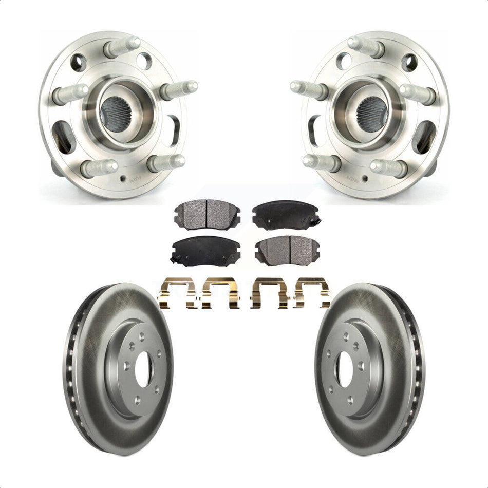 Front Hub Bearing Assembly With Coated Disc Brake Rotors And Ceramic Pads Kit For Chevrolet Equinox GMC Terrain Malibu Buick Impala LaCrosse Regal Limited KBB-104630