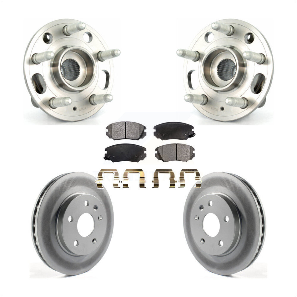 Front Hub Bearing Assembly With Coated Disc Brake Rotors And Ceramic Pads Kit For Chevrolet Malibu Buick LaCrosse Regal Limited KBB-104632