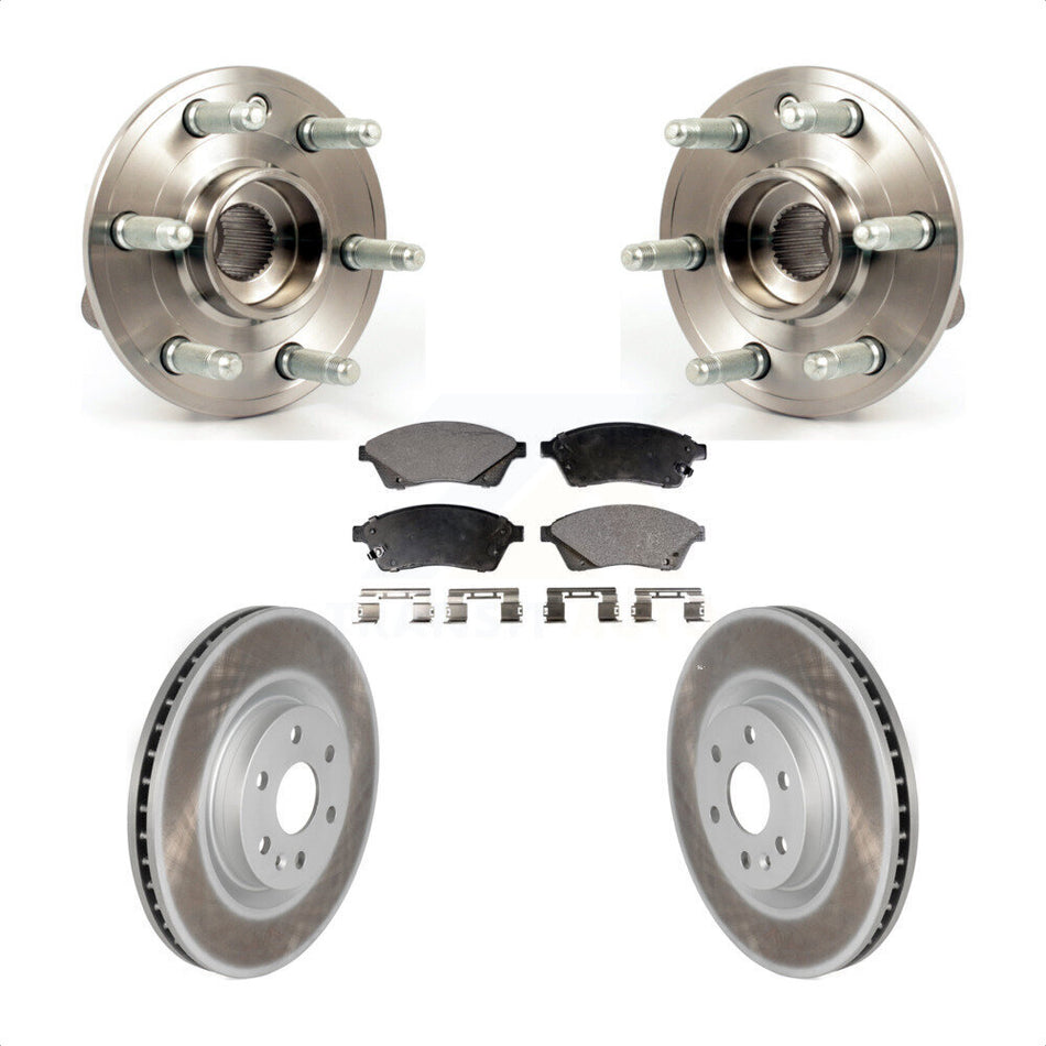 Front Hub Bearing Assembly With Coated Disc Brake Rotors And Ceramic Pads Kit For Cadillac SRX Saab 9-4X KBB-104634